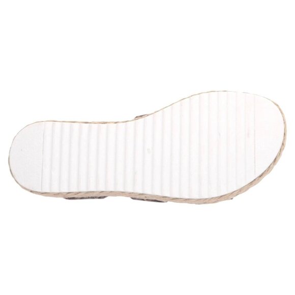 STEVE MADDEN KIMMIE Espadrille Flatform Heel Double Strap Sandals Blue Snake - Picture 7 of 9